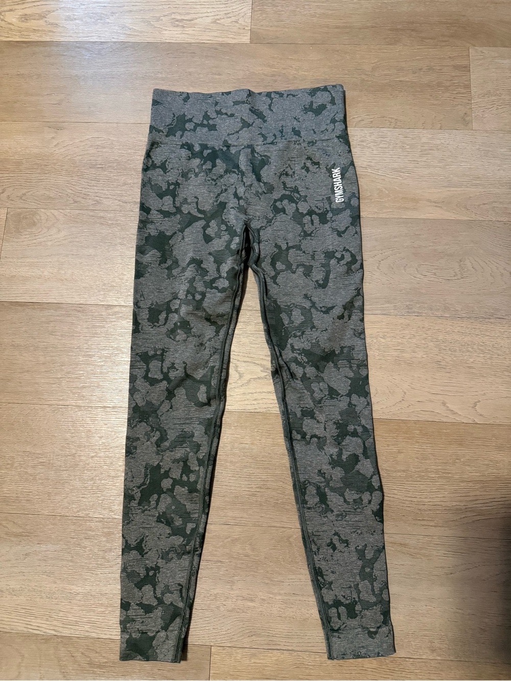Gymshark Woman's High-Waisted Green Camo Leggings - S